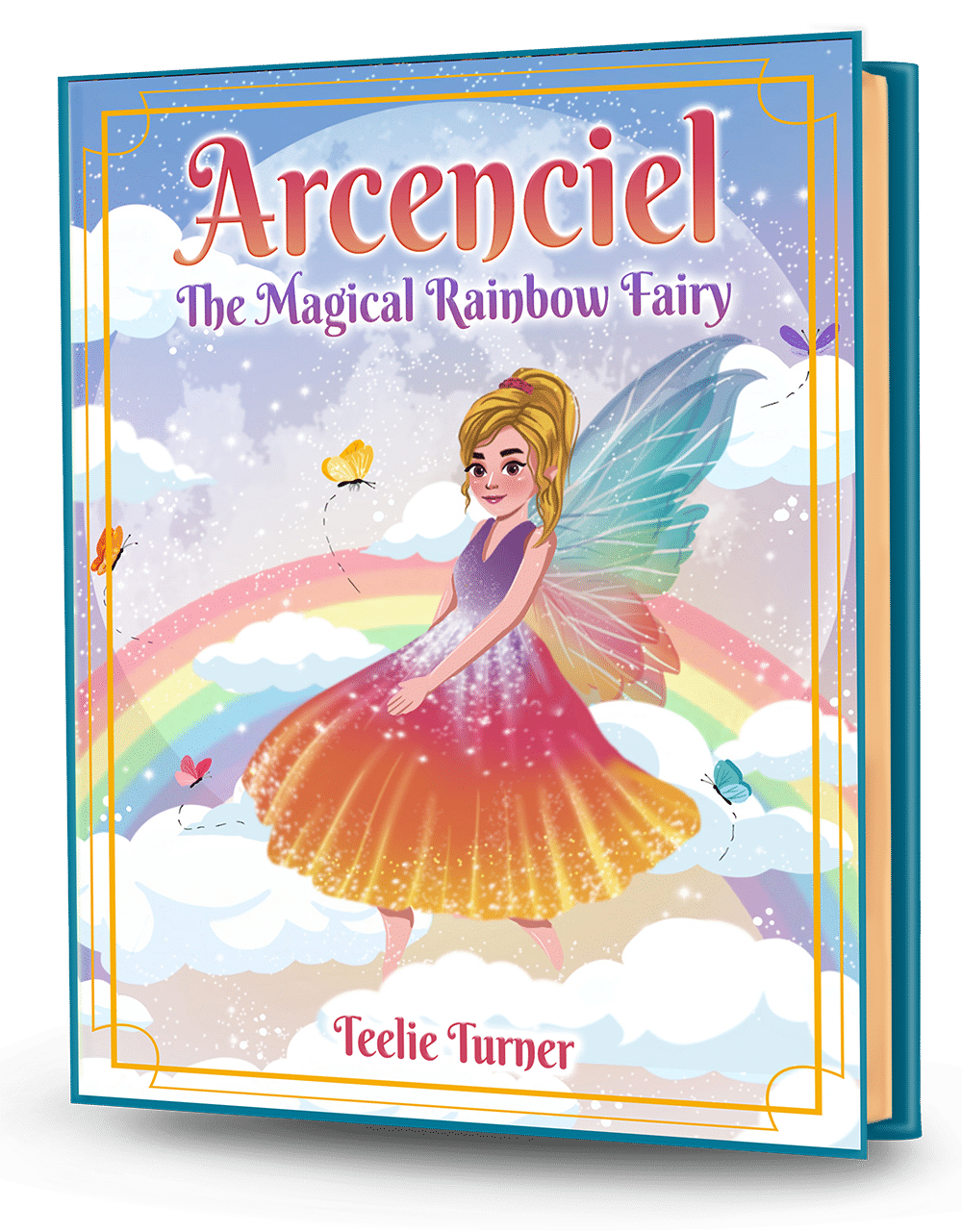 Cover of Arcenciel: The Magical Rainbow Fairy, a magical rainbow fairy adventure ebook featuring a colorful fairy surrounded by bright rainbow magic.
