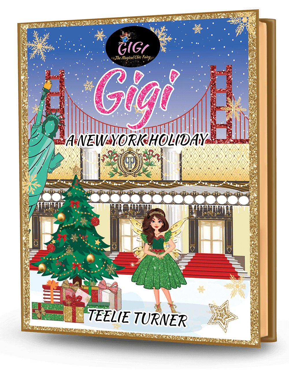 Cover of Gigi A New York Holiday Christmas, a new york holiday christmas fairy ebook featuring a stylish fairy celebrating Christmas in magical New York.