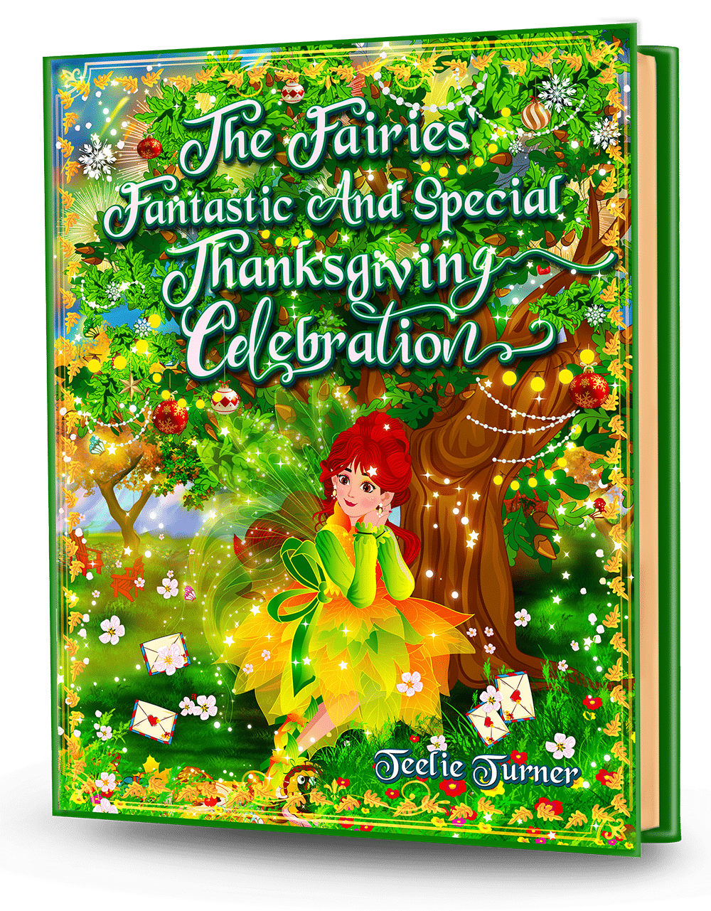 Cover of The Fairies' Fantastic And Special Thanksgiving Celebration, a thanksgiving fairy celebration ebook featuring fairies celebrating a magical Thanksgiving feast.