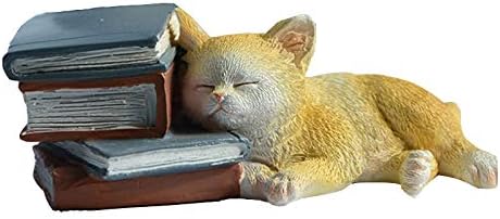Miniature Fairy Garden Cat Figurine- Love Book Cat Statue