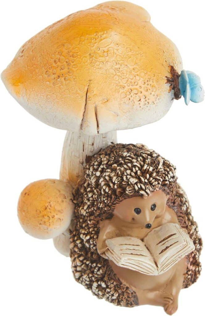 Top-Collection-Miniature-Fairy-Garden-and-Terrarium-Hedgehog-Reading-Book-Under-Mushroom-Statue