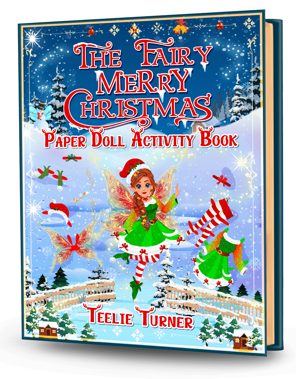 Cover of The Fairy Merry Paper Doll Activity Book, a fairy paper doll activity ebook featuring magical fairy dolls and dress-up outfits.