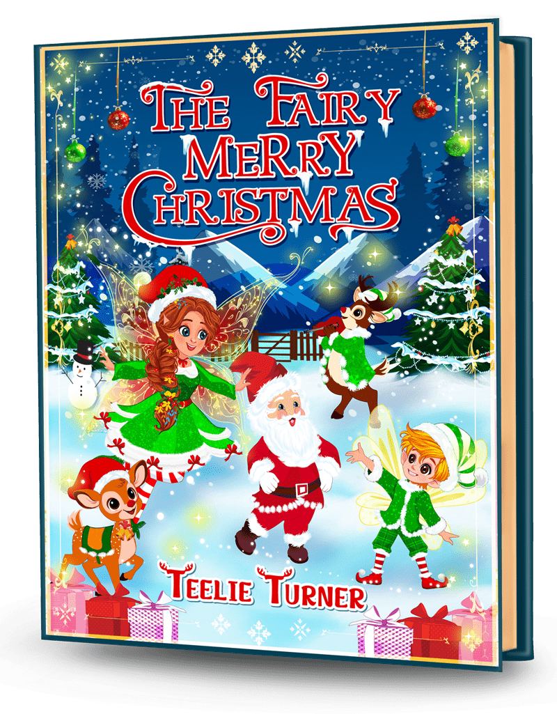 Cover of The Fairy Merry Christmas, a fairy merry christmas adventure ebook featuring fairies celebrating a magical snowy Christmas in Fairyland.