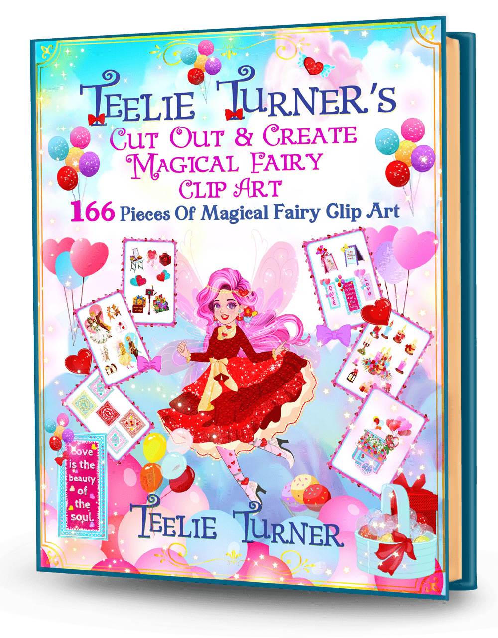 Cover of Teelie Turner’s Cut Out & Create Magical Fairy Clip Art Set (166 Pieces), a magical fairy clip art craft ebook with whimsical fairy illustrations.