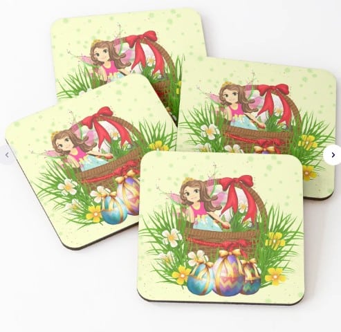 Fairy Hope In Her Magical Easter Basket™ Coasters (Set of 4)