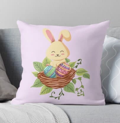 Easter Bunny Hiding In The Bird Nest™️ Pillow