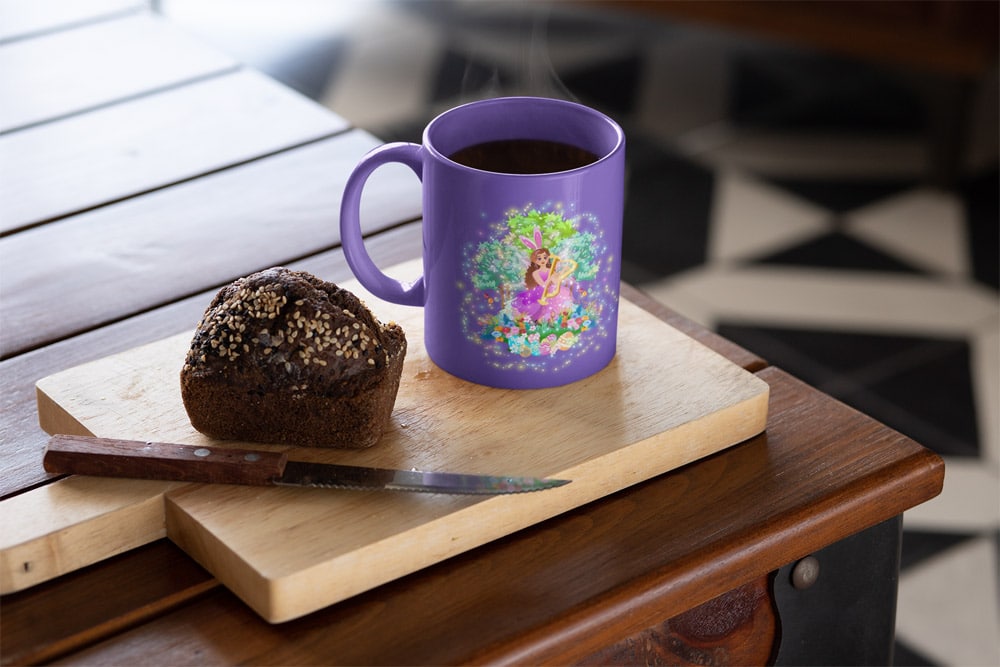mockup-featuring-an-11-oz-colored-rim-mug-placed-next-to-a-muffin-33190