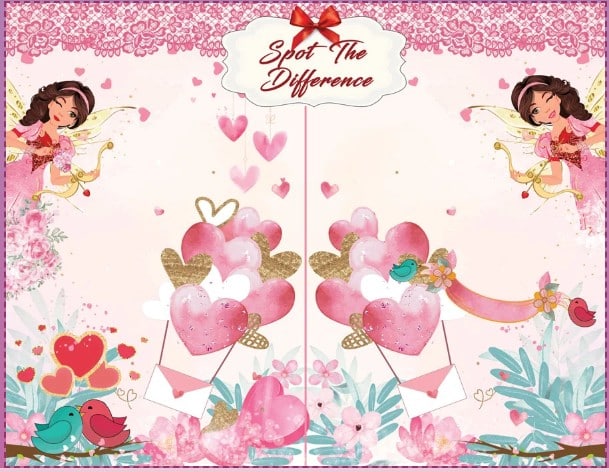 Beautiful Spot-the-Difference Valentine Game