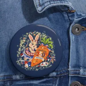 [PS] Custom Pin Buttons – PetalSpark's Birthday Carrot™ | America 250 Celebration by Teelie Turner