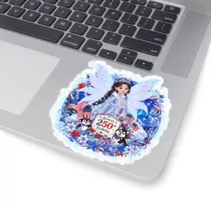 [CS] Kiss-Cut Stickers – Crystal Snowglimmer™ | America 250 Celebration by Teelie Turner