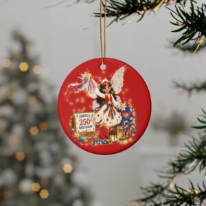 [Tessa] Ceramic Ornament – Tessa the Lone Star Fairy™ | America 250 Celebration by Teelie Turner