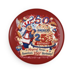 [BTB] Button Magnet – Bubba the Baker™ | America 250 Celebration by Teelie Turner