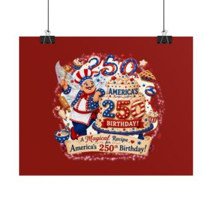[BTB] Rolled Poster – Bubba the Baker™ | America 250 Celebration by Teelie Turner