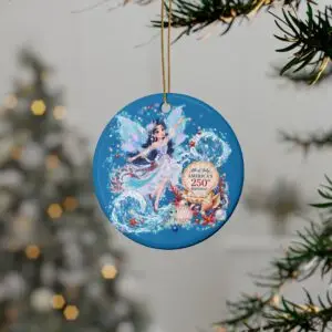 [MS] Ceramic Ornament – Marina Seashellmist™ | America 250 Celebration by Teelie Turner