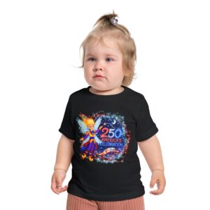 [BBS] Baby Short Sleeve T-Shirt – Boom Boom Star™ | America 250 Celebration by Teelie Turner  Description