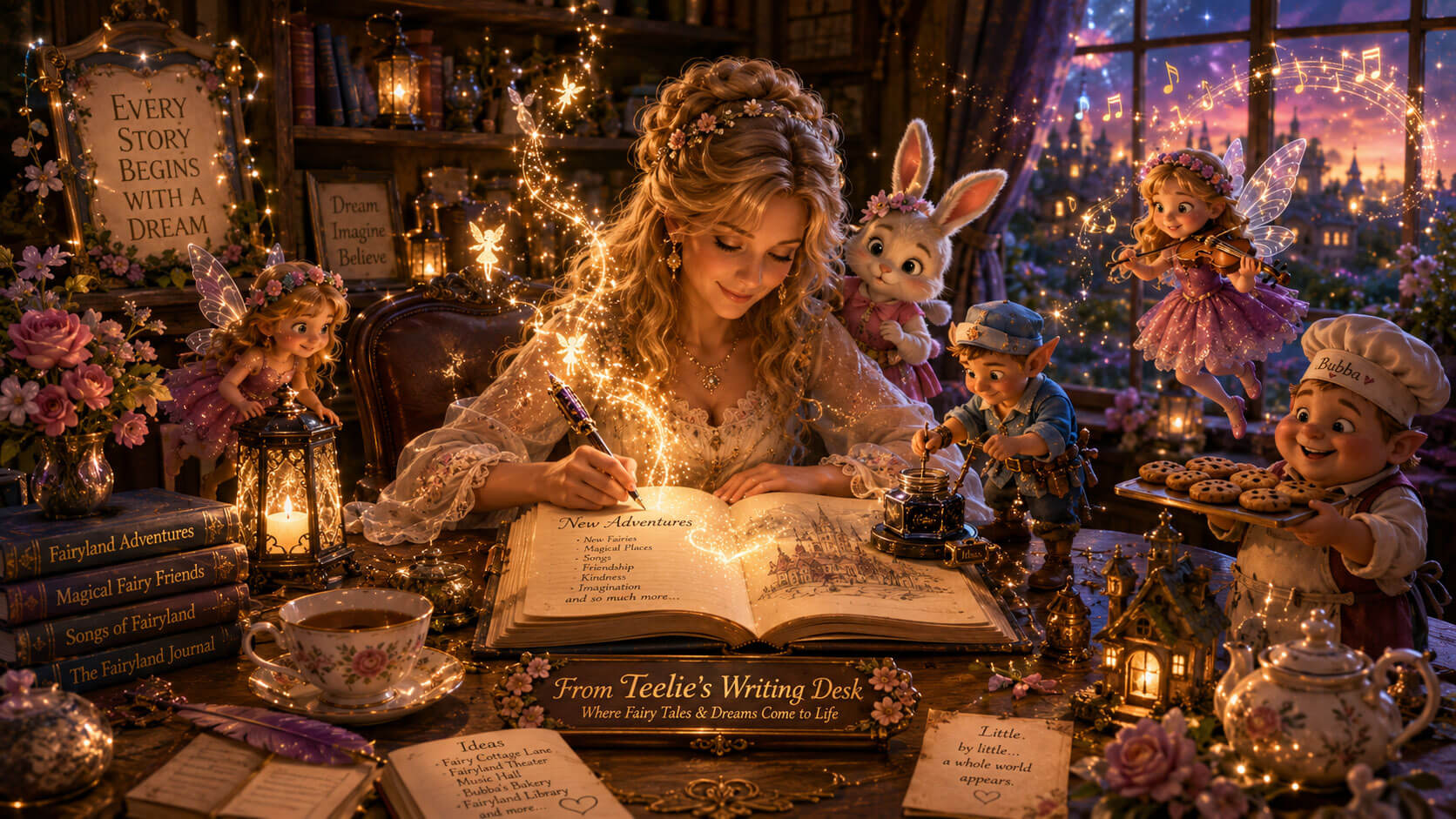 The writing desk image.ehind the Magic