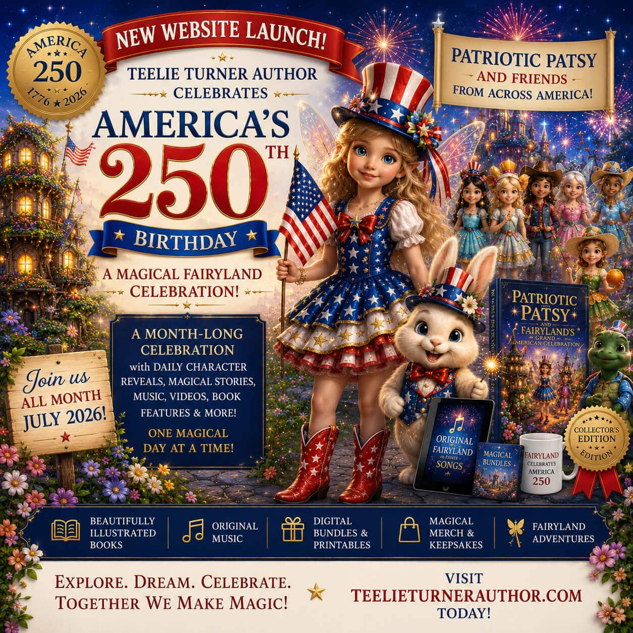 Official Press Release – Teelie Turner Author Launches America 250 Fairyland Celebration Website