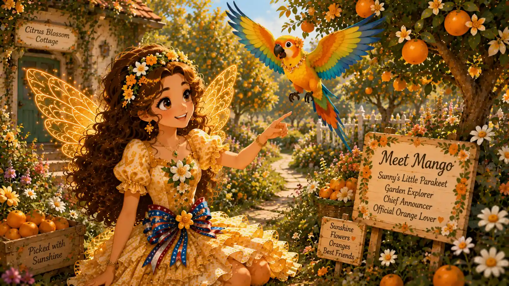 Sunny Citrusblossom and Mango in the orange grove