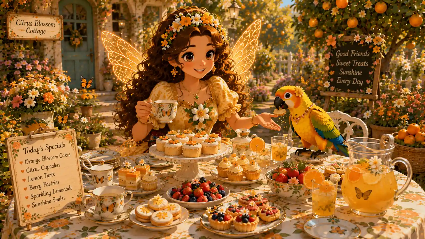 Sunny Citrusblossom's orange blossom cakes and Fairyland treats